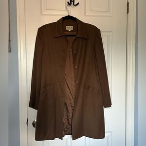 Classic Fall Chocolate Brown Women's Wool Coat | Canada Made | EUC | Petite 8
